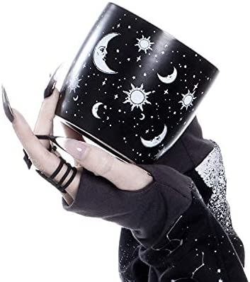 Coffee Mug (Celestial) by Rogue + Wolf Witch Goth Accessories for Women Hocus Pocus Gothic Home Decor Unique Spooky Witchy Gifts Cute Mugs Witchcraft Supplies - 14.2oz / 420ml Porcelain
