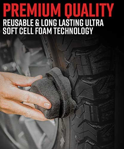Adam's Pro Tire Hex Grip Applicator - Tire Shine Car Detailing Foam Sponge Tool | Car Cleaning Supplies After Car Wash Tire Cleaner | for Vinyl Rubber & Trim Accessories | Wheel Cleaner Rim (1 Pack)