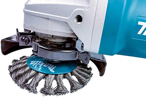 Makita 1 Piece - 4 Inch Knotted Twist Wire Wheel Brush for Grinders - Heavy-Duty Conditioning for Metal - 4" x 5/8-Inch | 11 UNC