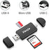 Vanja SD Card to USB Adapter, 3-in-1 USB-C USB-A Micro USB SD Card Reader,Trail Camera Memory Card Reader for PC/Laptop/Phone/Tablet, for SD SDXC SDHC MMC RS-MMC microSDXC microSD microSDHC UHS-I Card
