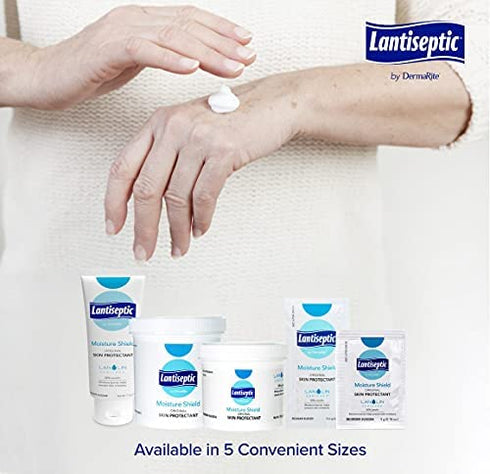 DermaRite Lantiseptic Moisture Shield Original Skin Protectant – 50% Lanolin Enriched Skin Protectant Barrier Cream for Incontinence – Paraben Free, 1 Jar, 4.5oz