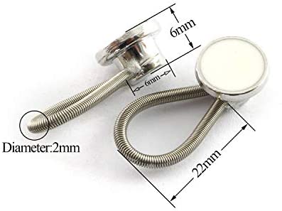LQ Industrial Collar Extenders 6PCS Metal Expands Top Neck Tie Buttons Dress Shirt Button Extender White 3/8Inch