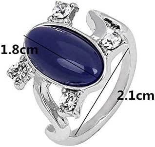 JinYu 2 Set Unisex Vampire Diaries Elena Sapphire Crystal Daylight Ring and Katherine Sapphire Crystal Pendant Daywalking Necklace