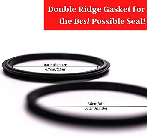 (2 Pack) Replacement Rubber Gaskets Compatible With Yeti Lid Gasket-Seals Fits 20 oz Insulated Stainless Steel Tumblers