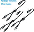 SIOCEN 3 Pack DC Power 1 Female to 2 Male 5.5mm x 2.1mm DC Power Supply Splitter Cable Cord, Y Splitter Adapter Wire,2 Way Y-Cable for Security CCTV Parking Camera, LED Strip Light