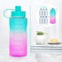 Water Bottle 64 oz Water Bottles With Times to Drink, Leakproof BPA Free Bottle with Time Marker, Reusable Daily Water Bottle for Gym, Sports & Outdoor