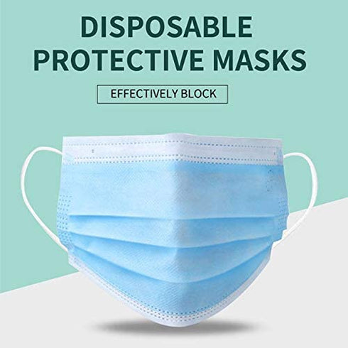 100 Pack Premium Disposable Face Masks Medical Grade -3 Ply Face Mask for Adults -USA Made Masks, Comfortable,Soft, Breathable