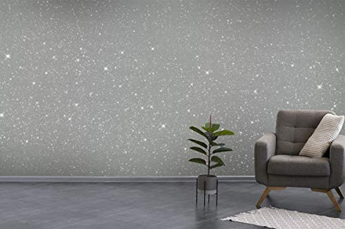 Hemway Glitter Paint Additive 100g / 3.5oz Crystals for Acrylic Emulsion Paint - Interior Wall, Furniture, Ceiling, Wood, Varnish, Matte - Microfine (1/256" 0.004" 0.1mm) - Silver Holographic