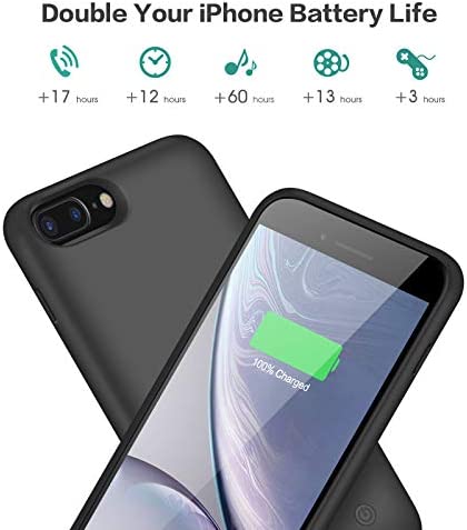 Battery Case for iPhone 8 Plus/7 Plus/6 Plus/6s Plus,8500mAh Portable Protective Charging Case Extended Rechargeable Battery Pack Charger Case Compatible with iPhone 7Plus/8 Plus/6P/6s Plus (5.5 inch)