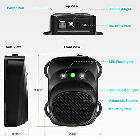 Loraffe Under Hood Animal Repeller Rodent Repellent Ultrasonic Rat Deterrent LED Strobe Lights Keep Mice Away from Car Pest Control for 12V 24V Automobile Truck RV, Rodent Defense Vehicle Protection