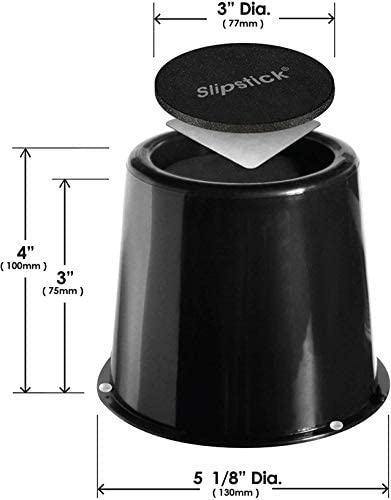 Slipstick CB676 3 Inch Incline Bed Risers for Acid Reflux, Pain, and Breathing Relief (Set of 2 Medical Risers and 2 GorillaPads) Raises / Elevates Head of Bed