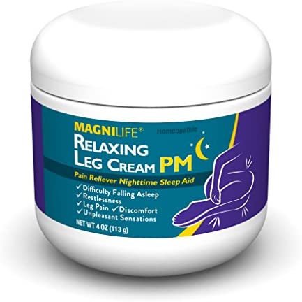 MagniLife Relaxing Leg Cream PM, Deep Penetrating Topical for Pain and Restless Leg Syndrome Relief, Naturally Soothe Cramping, Discomfort, and Tossing with Lavender and Magnesium - 4oz