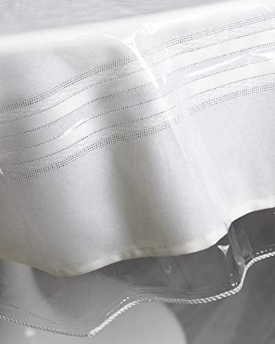 BRODER MFG. INC. Tablecloth Protector Crystal Clear Vinyl (52"x52" Square) | Thick, Durable Clear Table/Tablecloth Protector | Perfect for Parties, Special Occasions, Gatherings, and Everyday Use