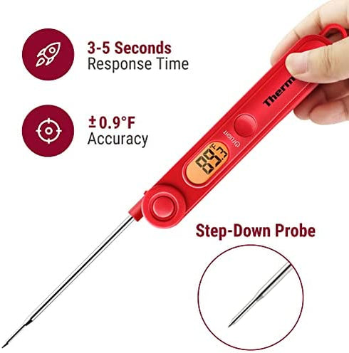 ThermoPro TP03 Digital Meat Thermometer for Cooking Kitchen Food Candy Instant Read Thermometer with Backlight and Magnet for Oil Deep Fry BBQ Grill Smoker Thermometer