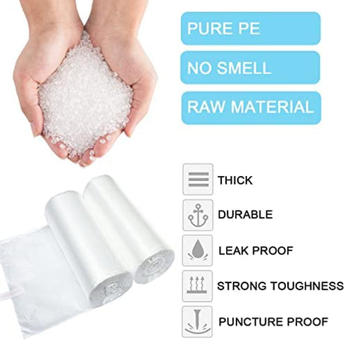 2 Gallon Small Plastic Trash Bags, 7.5 Liters Clear Wastebasket Liners Garbage Bags for Home, Office, Bathroom, 100 Counts