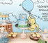 Blue Hot Air Balloon Photo Background 7x5ft Polyester Cartoon Cute Winnie The Pooh Animals Photography Backdrop Kids Bedroom Decorations Birthday Baby Shower Supplies Party Banner Photo Booths