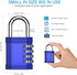 ZHEGE Combination Lock, 4 Digit Outdoor Waterproof Padlock for School Gym Locker, Fence, Gate, Toolbox (Blue)