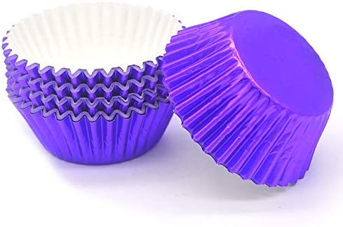 Mombake Standard Purple Foil Cupcake Liners Muffin Baking Cups for Party and More, 100-Count