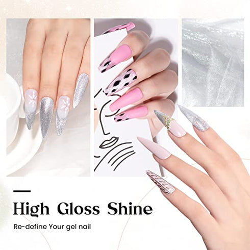 SUPWEE 10ml Silver Cat Eye Gel Nail Polish Universal Bright Glitter Cat Eye Gel Magnetic Nail Polish Gel Art Manicure DIY at Home Soak Off UV Gel with Magnet