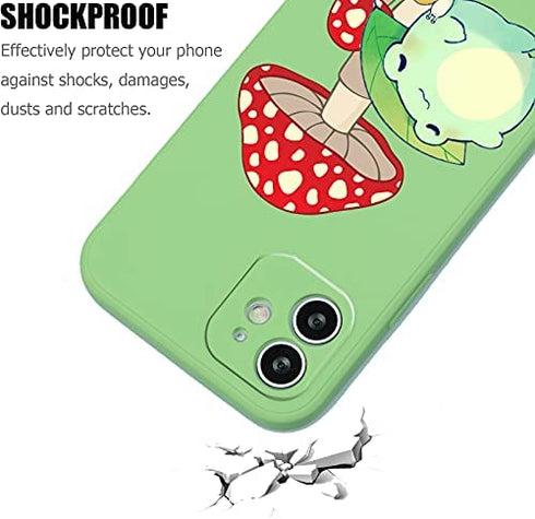 suitca Compatible with iPhone 11, Cute Frog with Mushroom Hat & Snail Phone Case, Kawaii iPhone Case with Cool Design for Girls Women Kids with Soft Slim Protective Case Cover, iphone 11 (6.1 in)