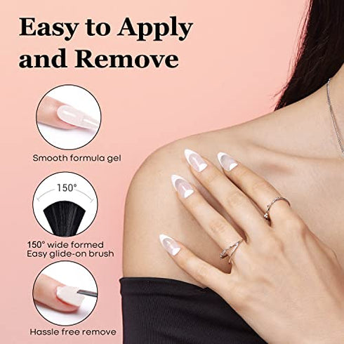 modelones Gel Nail Polish, 1 Pcs 15ml Milky Pure White Color Gel Polish Set Soak Off LED Long-Wear Mirror Shine Essential Nail Gel Salon Manicure Design DIY at Home, 0.5 Fluid Ounces