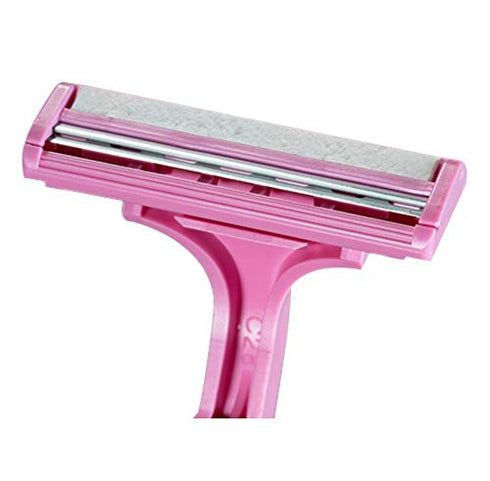 Bulk Disposable Razors for Women Bundle ~ Pack of 30 Comfort Coated Twin Blade Razors for Travel, Gym, Etc.