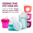 Boon NURSH Reusable Silicone Baby Bottles with Collapsible Silicone Pouch Design — Everyday Baby Essentials — 3 Count — Stage 1 Slow Flow — 4 Oz — Pink