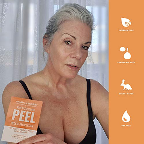 Wrinkles Schminkles Liquid Exfoliation Peel for Neck & Décolletage, Skin Exfoliating Resurfacing Pads, 5 Count (5x3ml)