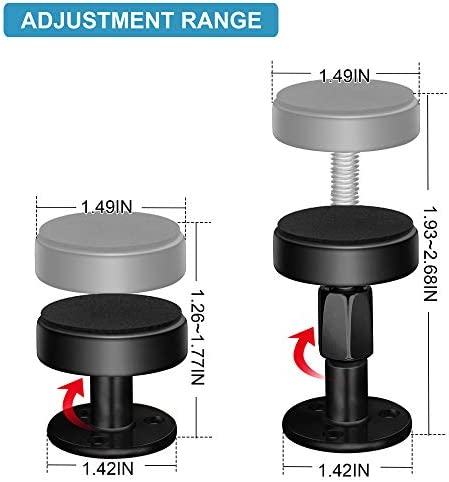 Krisler Adjustable Threaded Bed Frame Anti-Shake Tool, Headboard Stoppers, Bedside Anti Shake Tool for Beds Cabinets Sofas, 4PCs, 30-68mm (Black)
