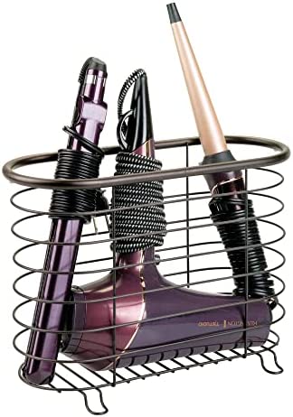 mDesign Steel Magazine Holder Storage Organizer Bin - for Bathroom, Living Room, Home Office Organization - Holds Papers, Books, Files, Folders - Omni Collection - Bronze
