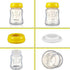 Breastmilk Bottles 6pc Set with Leak Proof Lids by Max Strength Pro, 6.oz 180ml Reusable Wide Neck Bottles Best for Breast Milk Collection & Storage Solution, BPA Free, Fits Spectra & Avent Models