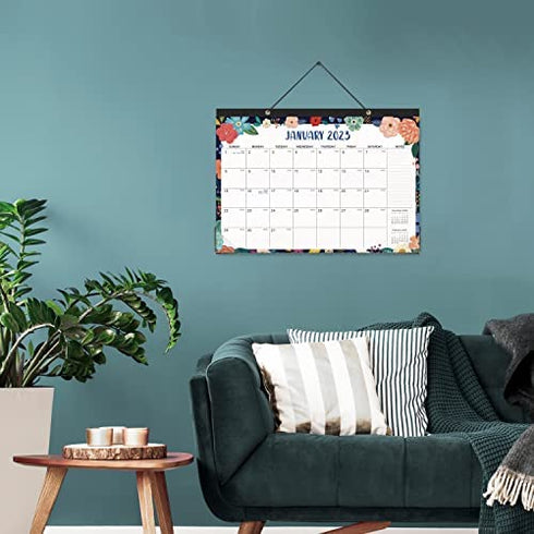 Desk Calendar 2023-2024 - Large Desk Calendar 2023-2024, Jan 2023 - Jun 2024, 17" x 12", Desk Pad, Large Monthly Blocks, Calendar with Tear Off Design, 2 Corner Protectors & 2 Hanging Hooks