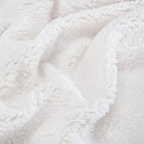 BEAUTEX Sherpa Fleece Throw Blankets, Soft Fluffy Flannel Plush Blanket and Throw, Fuzzy Cozy Blue Cuddle Blankets for Couch Bed Sofa Adults (50" x 60", NavyBlue)
