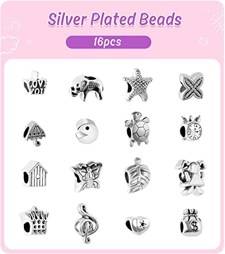 HiUnicorn DIY Charms Bracelets Making Kit Gifts for Girls, Unicorns Charms Beads Bracelets & Necklaces for Jewelry Making Kit, Christmas Birthday Gift, Arts and Crafts for Girls Age 7 8 9 10 12