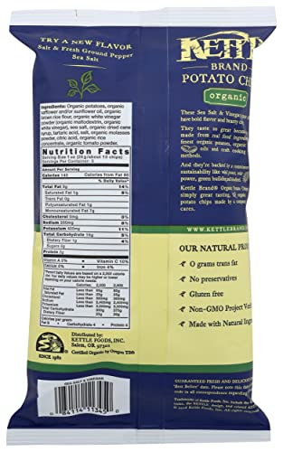 Kettle Foods Chip Potato Sea Salt & Vinegar Organic, 5 oz