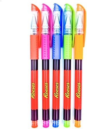 Hersheys Reeses Peanut Butter Cups Scented Gel Pens - Chocolate Candy Scented Kids Gel Pens, Fun Writing Pens For Children - 5 Ct