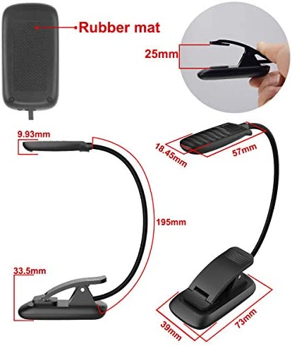 BIGLIGHT Book Reading Light USB Rechargeable, 6 LED Super Bright Clip on Light, 3 Lighting Modes Book Light for Reading in Bed at Night, Brightness Adjustable Reading Light for Kids, Black