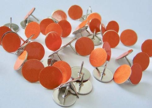 Orange Reflective Tacks 100 Pack Trail Marking Tacks, Glow Tacks, Hiking Markers, Trail Marking Reflectors, Mark Trail Reflective Thumb Tacks for Hunting, Orange Tacks with Included LED Keychain Light