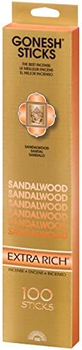 Gonesh Extra Rich Collection Sandalwood – 100 Stick Pack-Incense