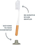 SOMA Long, Curved-Head Bottle Brush with Silicone Stand and Bamboo Handle, 14"", Gray"