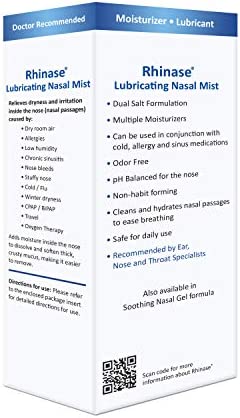 Rhinase Allergy Relief Saline Nasal Spray – Steroid Free, Dual Wetting Agent & Salt Formulation, 300 Sprays for Dry Nose, Allergy, nosebleeds from Nasal Dryness