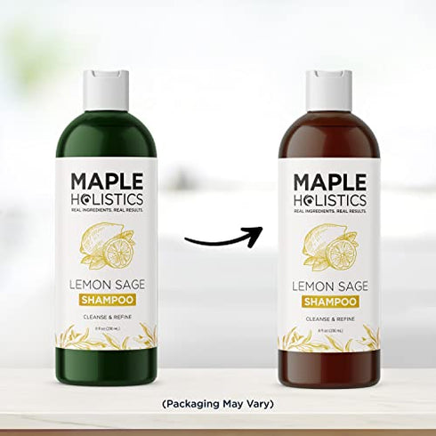 Sulfate Free Shampoo for Oily Hair - Lemon Sage Clarifying Shampoo for Build Up and Oily Scalp Care with Rosemary Essential Oil - Deep Cleansing Rosemary Shampoo for Greasy Hair and Product Build Up