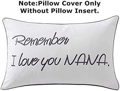 Sanmetex Nana Gifts from Grandkids, Nana Birthday Gifts, Nana Ideas with Remember I Love You Nana Quote Lumbar Pillow Cover 12x20 Inch.