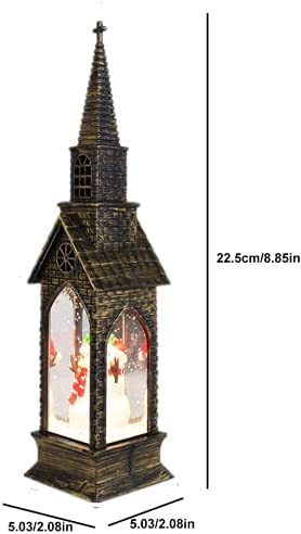 DUWIN 2 psc Christmas Water Lantern Glitter? LED Christmas Lantern Snow Globe Indoor and Hutdoor Christmas Holiday Home Decoration Suitable for Bar, Living Room, Holiday Party(Without Battery)(A)
