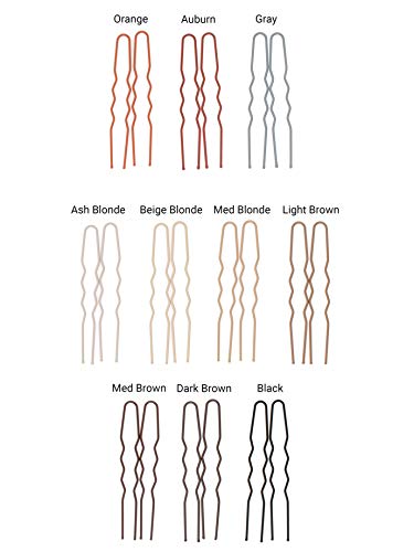 Black Large Sturdy 4" U Shaped Color Match Hair Pins for Thick Hair Buns, 12 Count