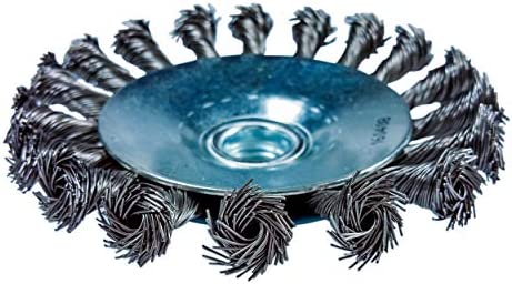Makita 1 Piece - 4 Inch Knotted Twist Wire Wheel Brush for Grinders - Heavy-Duty Conditioning for Metal - 4" x 5/8-Inch | 11 UNC