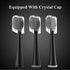 Replacement Flossing Toothbrush Heads - Compact Floss Brush Head with Crystal Cap- 3 Count - Black