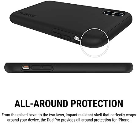 Incipio DualPro Case iPhone Xs (5.8") & iPhone X Case Hybrid Shock Absorbing Drop Protection - Black