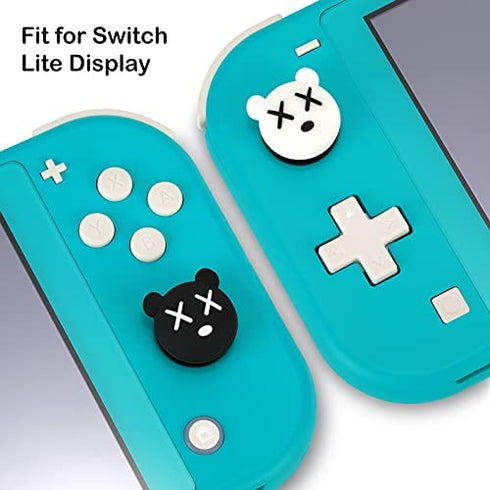 Owngen Cute Thumb Grip Caps for Nintendo Switch / Lite / OLED, Kawaii Magic Moon Joy-Stick Button Stick Cover 3D Analog Ergonomic Cap for NS Controller Joy-Cons (Black&White)