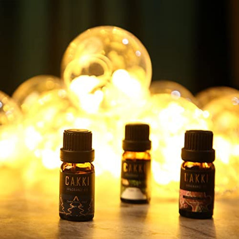 Christmas Essential Oils Gift Set, for Home, for Diffusers, 6x10mL, CAKKI Premium Grade Fragrance Oils, for Christmas scents, Pure Aromatherapy Oils, for Candles Making, for Soaps Making